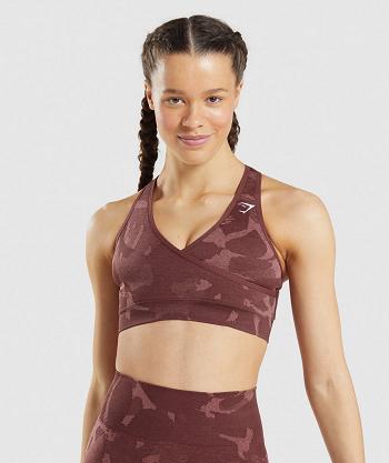 Gymshark Adapt Camo Seamless Ženske Sportski Grudnjak Roze Smeđe | HR 3348MQZ